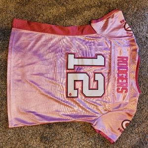 Packers Aaron Rodgers 12 Reebok woman's pink jersey
